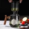 Hochborosilikatglas Hochtemperaturbeständig Glas Teetasse Tee-Wasser-Trennung Kann getrennt werden Dreiteilige Holztasse Büro Trinkbecher