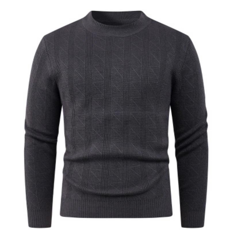 Korean Autumn and Winter Warm Bottoming Shirt Men's Sweater Solid Color Casual Round Neck Top