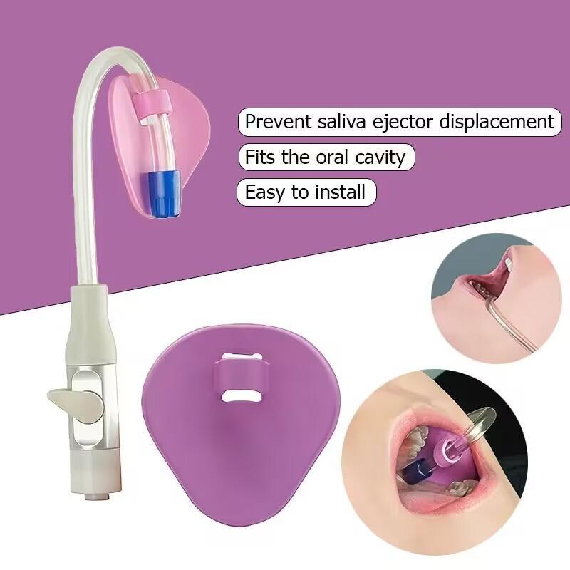 50 Pcs Autoclavable Dental Suction Tube Holder Safe Saliva Outlet Tool for Daily Oral Care & Clinic