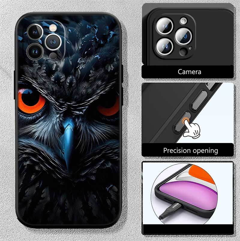 Cartoon Art Owl Phone Case for Samsung S20 S21 S21S S22 S23 S24 FE Ultra Plus Lite F06 F16 M06 M16 M56 A07 A17 A36 A37 A55 A57