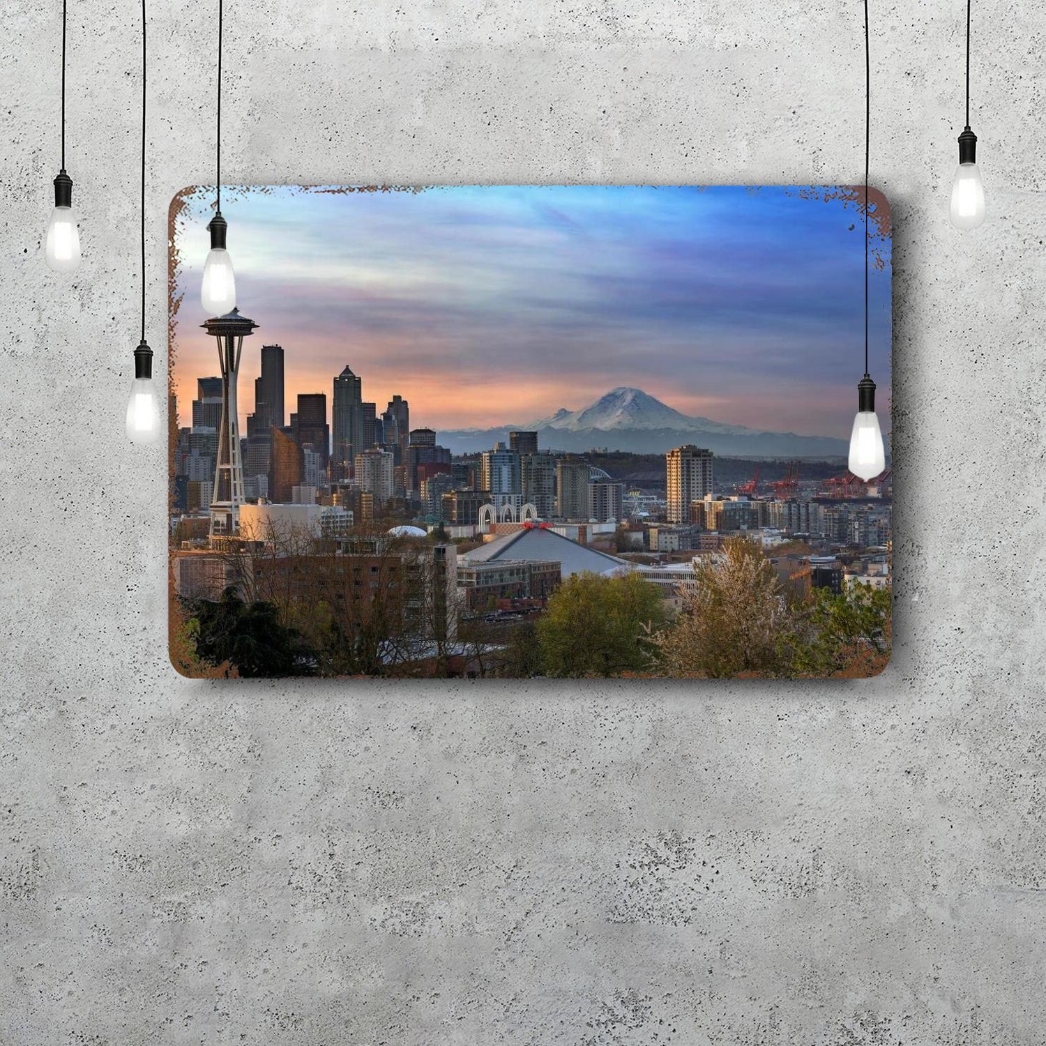

seattle city Decor Vintage Metal Signs Tin Signs Captain Poster Decor for Bar Pub Club Man Cave Wall Decoration 20x30cm（7.8x11.8inch）