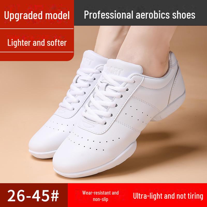 

Детская обувь для соревнований по аэробике и черлидингу - мягкая, нескользящая белая обувь для тренировок и соревнований 39