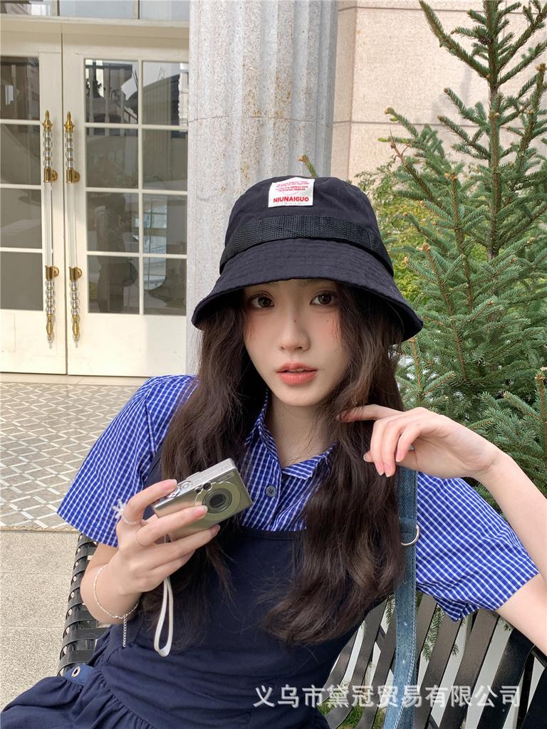 Versatile Cloth Bucket Hat Women's Spring and Summer Models Big Head Circumference Showing Face Small Bucket Hat Sunshade Basin Hat