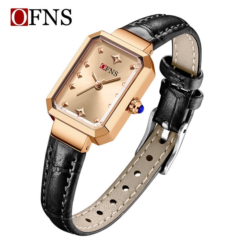 Oufanny Women's Simple Square Dial Quartz Wristwatch – Korean Style, Light Luxury for Ladies & Students
