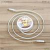 Gourmandies Pokemon Pokepiece PD60W Compatible USB2.0 Reel Type Type-C Cable Brown POKE-955BR