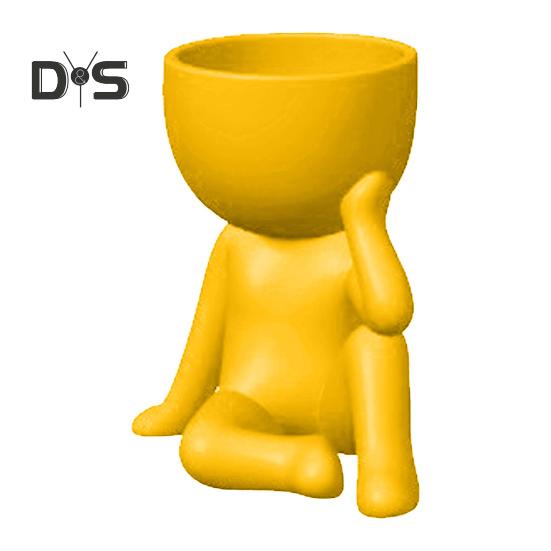 

Цветочный горшок Thinker, суккулентный горшок, креативная форма, высокая прочность, настольный цветочный горшок для дома и улицы, украшение жёлтый