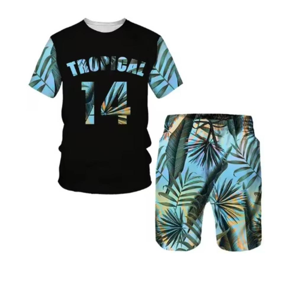 Camiseta Estampada Digitalmente 3D para Adolescentes y Hombres de Manga Corta Versátil Transpirable