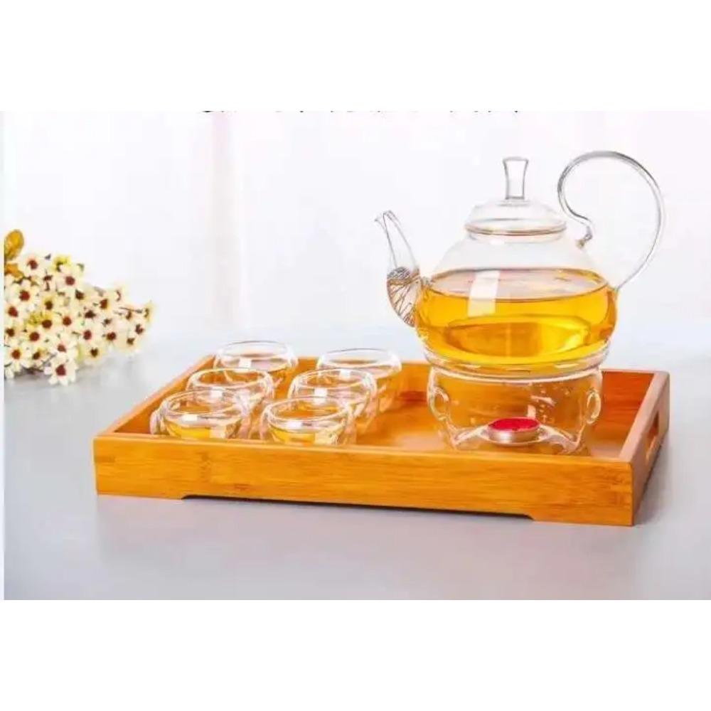 1pc.600ml,750ml,Heat Resistant High Handle Flower Coffee Glass Tea Pot Blooming Glass Teapot Jn