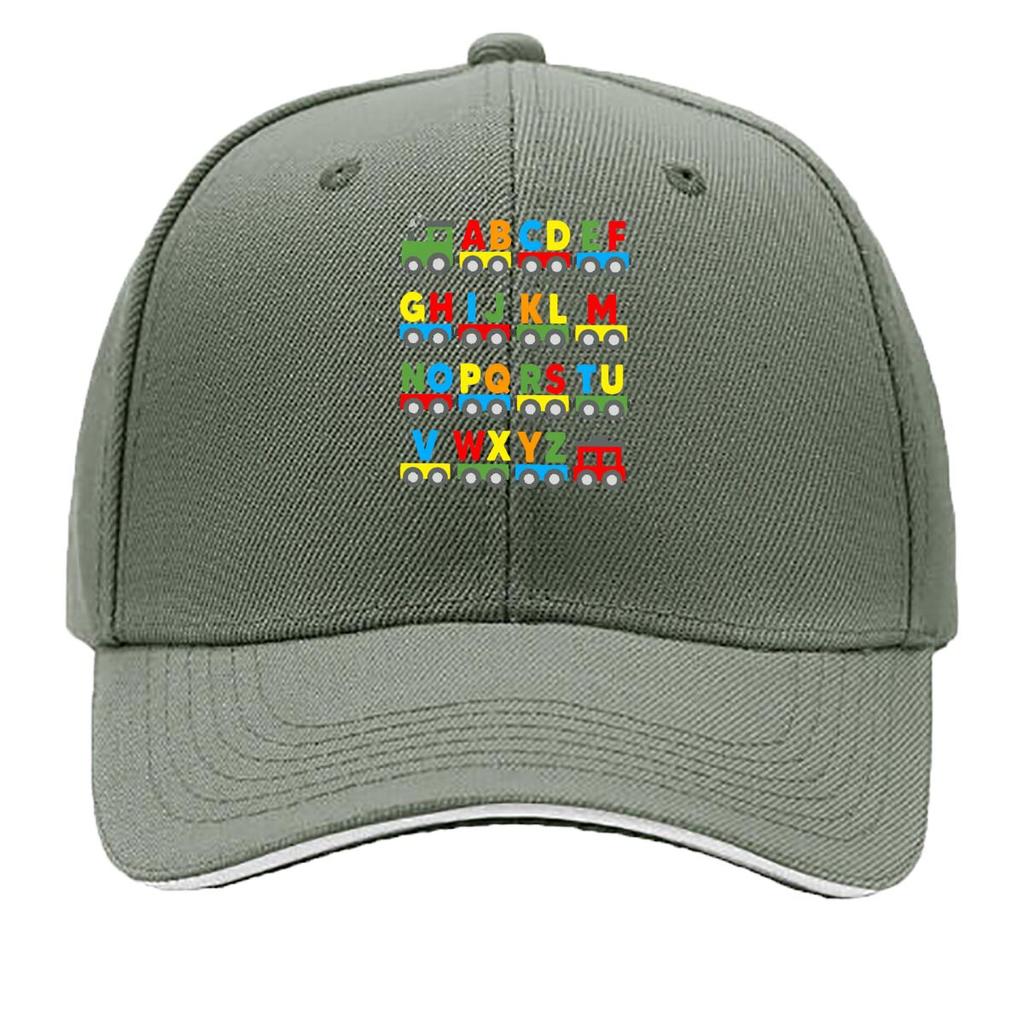 Alphabet Train ABCDEFGHIJKLMNOPQRSTUVWXYZ Colorful s Learning Design Sandwich Baseball Cap Unisex Women Sun Cap