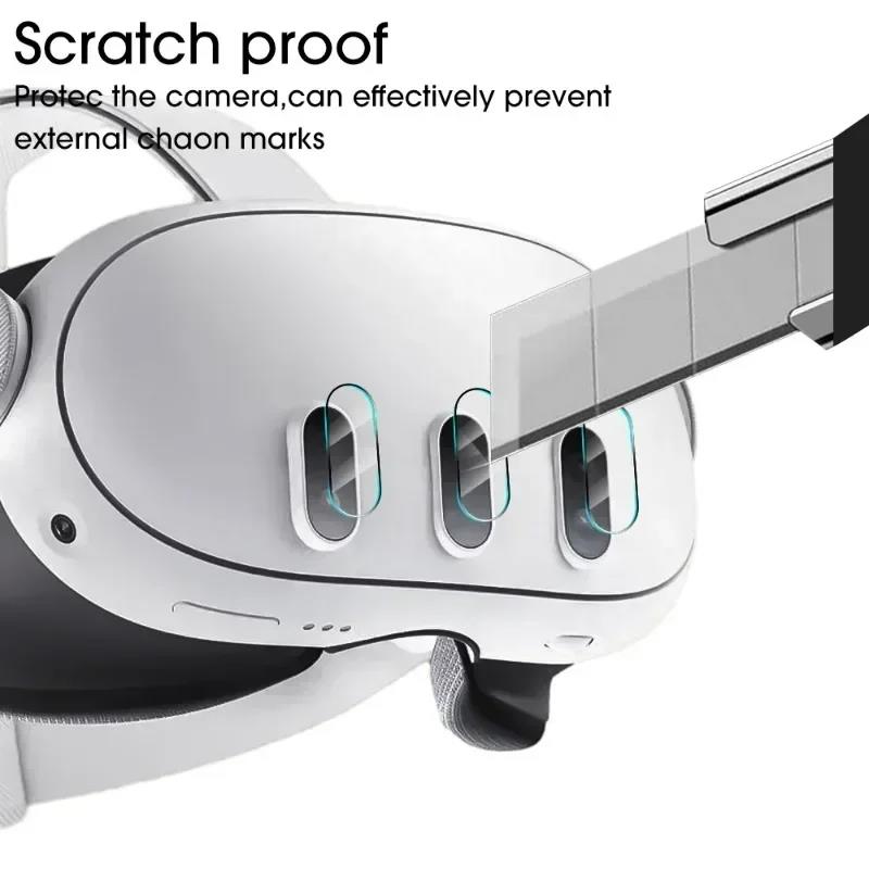For Meta Quest 3 VR Lens Protector Tempered Glass HD Transparent Anti-scratch Protective Film for Meta Quest3 Accessories 4