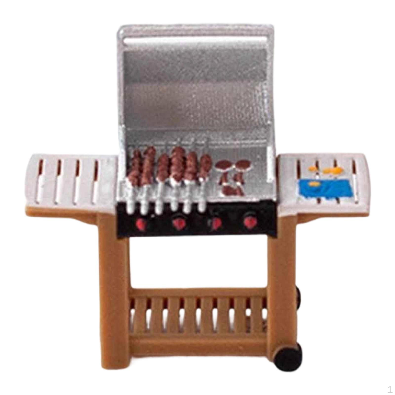 

1/64 Scale Miniature Barbecue Grill Model,Realistic Mini Scene Decor for Diorama