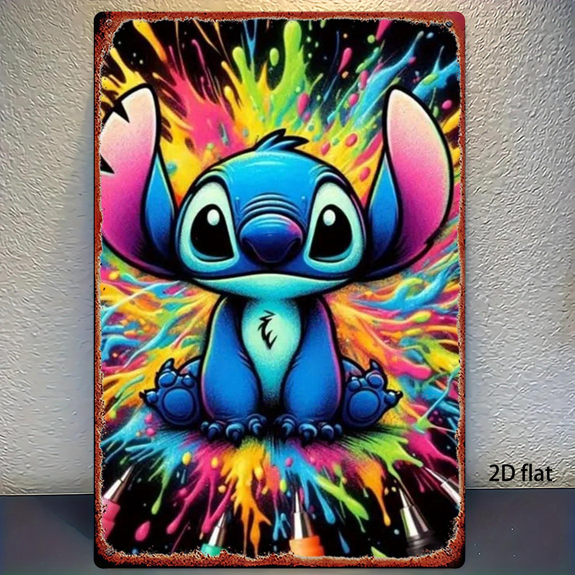 

1 шт. Металлический настенный декор Disney Стич - Цветное граффити, Ретро жестяная табличка 8 x12 (20х30см) с предварительно просверленными отверстиями, прочный железный дом Д 20x30cm（7.8x11.8inch）