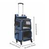 Double-Deck Pet Carrier Breathable Trolley Bag Telescopic Handle Cat Travel