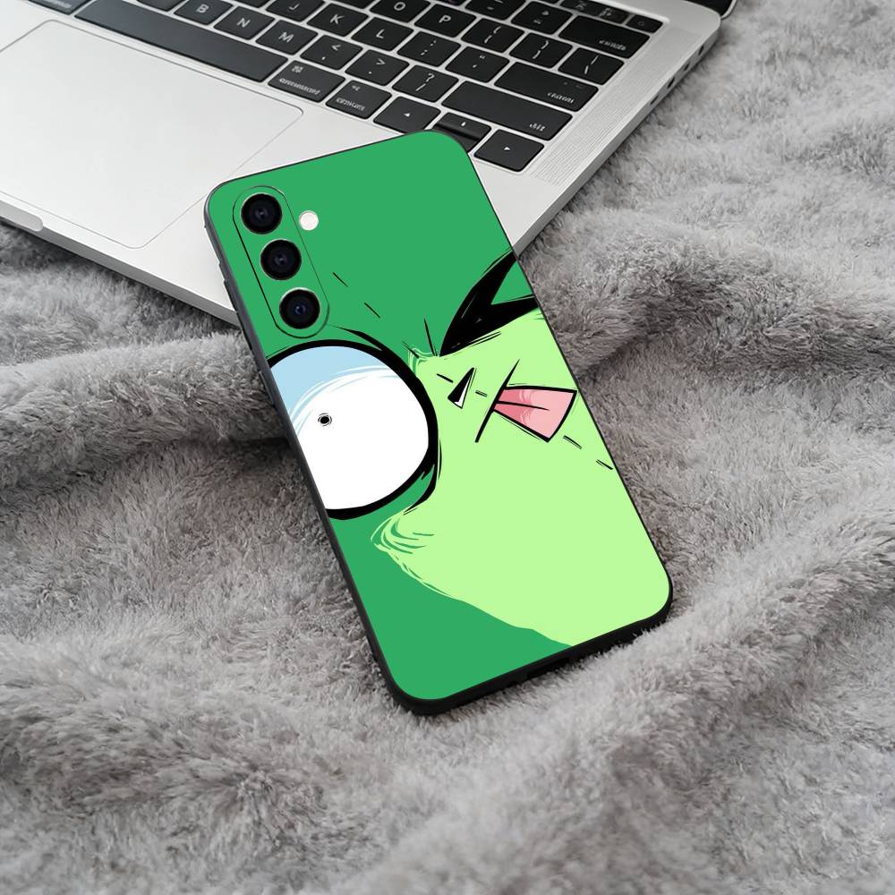 Cartoon Invader Zim Gir Black Soft Silicone Phone Case for Samsung Galaxy A73, A71, A72, A70, A53, A52, A51