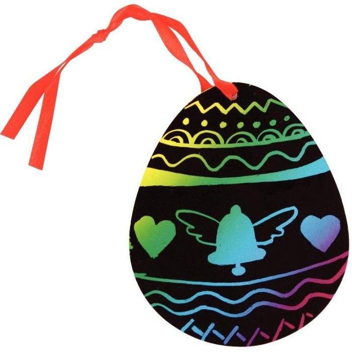 8 motifs de Pâques à gratter 8-10 cm + grattoirs