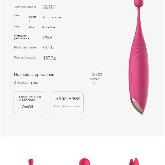 Sex Toy G-Spot Vibrator Massage Clitoris Stimulate Female Masturbation Mute Charging Honey Bean Stick Three-Head Climax