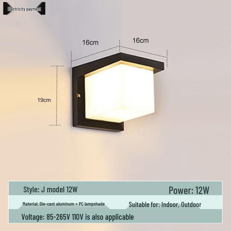 Waterproof Minimalist LED Wall Light with Smart Sensor for Outdoor Use
