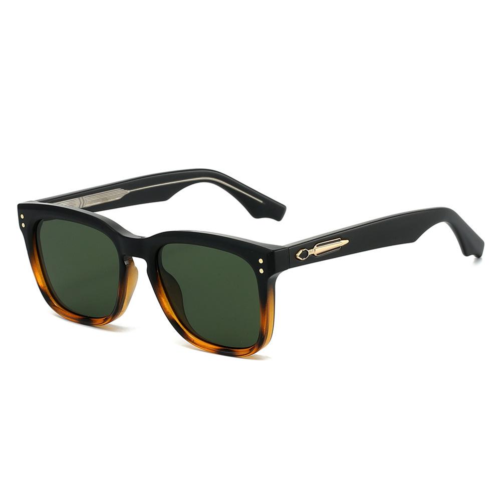 Quality Retro Rivets Square Sunglasses Men Metal Core Simple Design Decorative Glasses Women UV400 Unisex Luxury Sunglasses Men