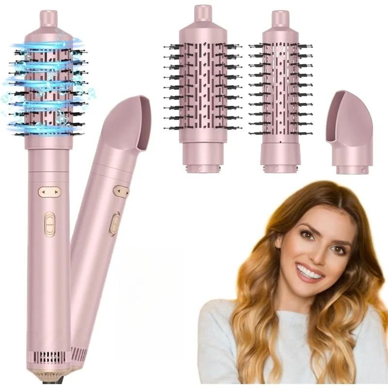 Rotating Hair Dryer Brush,3 in 1 Rotating Hot Air Brush with Detachable Brush,3 Heats and 2 Speeds Rotating Hair Dryer Brush