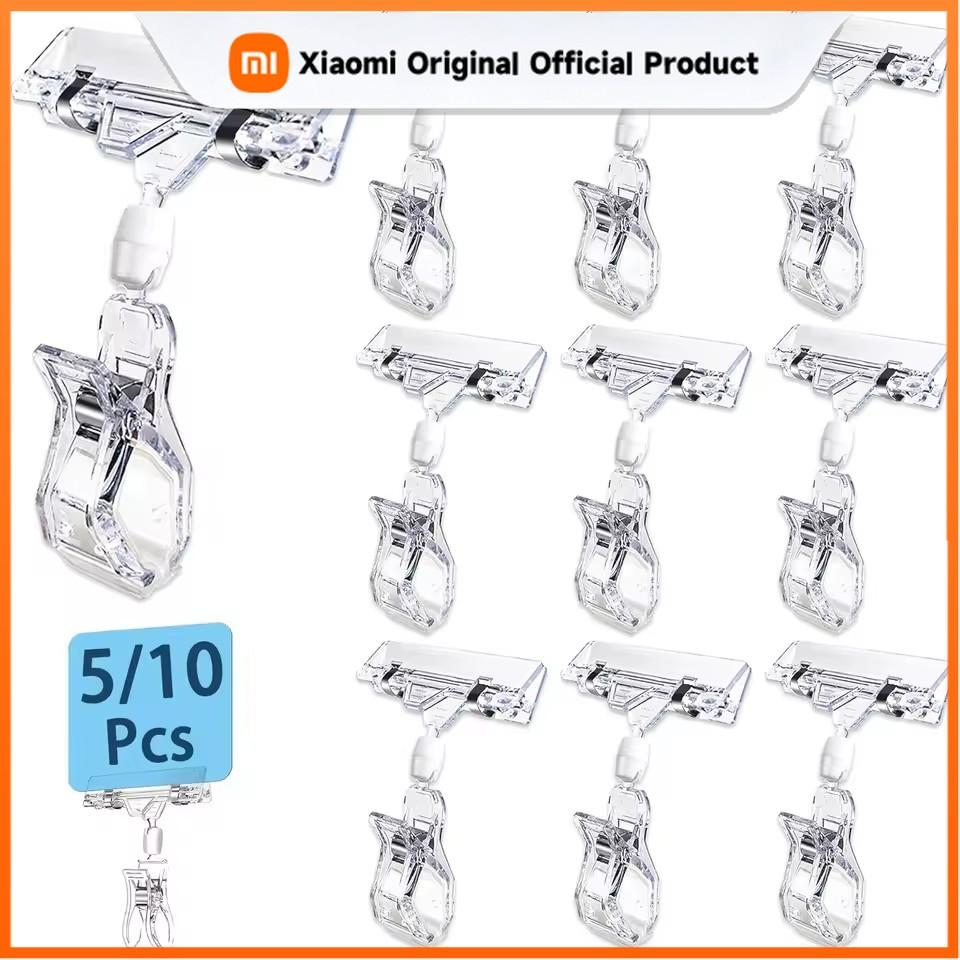 Xiaomi 10/5ks Klipy na cedulky pro maloobchodní displej Oboustranné klipy na držáky cedulek Průhledné akrylové klipy na cenovky Rotovatelný klip pro merchandising