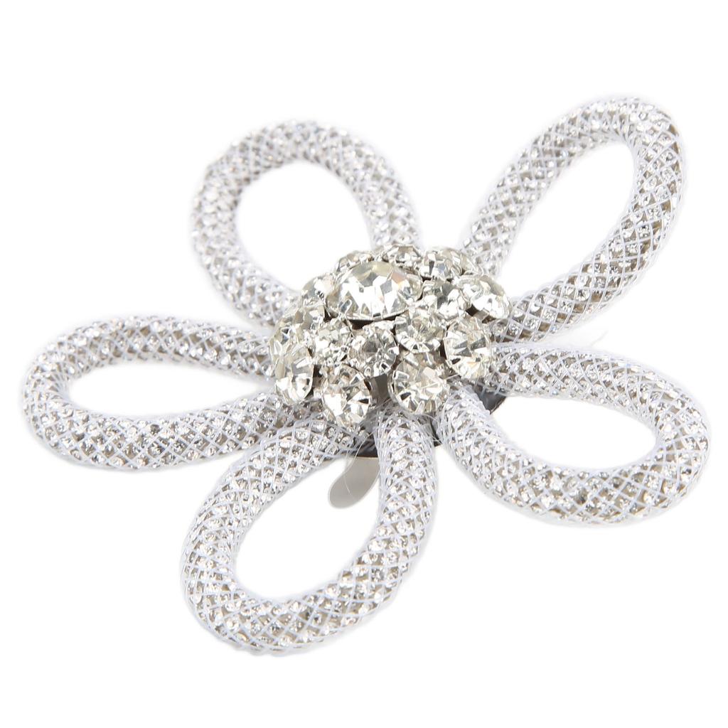 3Pcs Shoe Brooch Cute Colours 6cm Rhineston Wide Flower Shape Clothing Brooch for Shoes Bag Wedding Dress