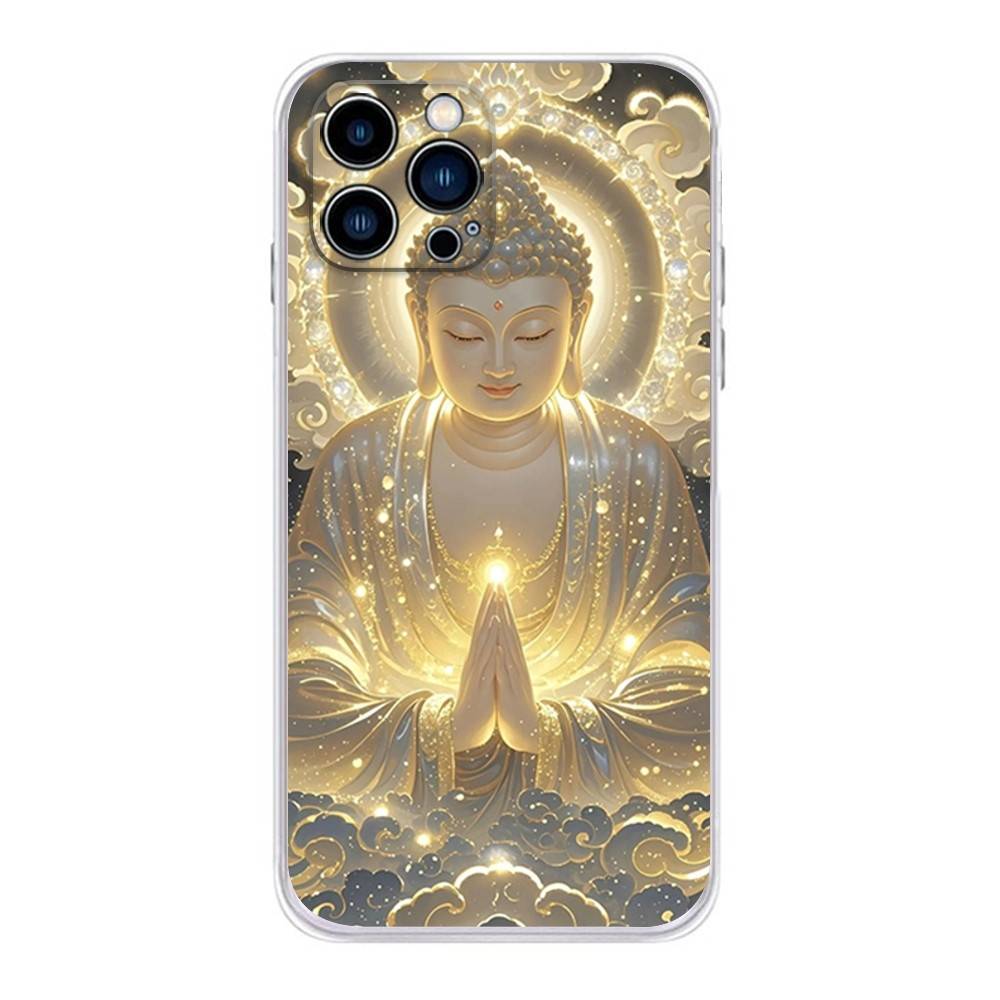 

Religious Art Golden Buddha Ornate Phone Case For iPhone 17 16,15,14,13,12,11 Plus,Pro,Max,XR,Plus,E,Mini Transparent Soft Cover iPhone17