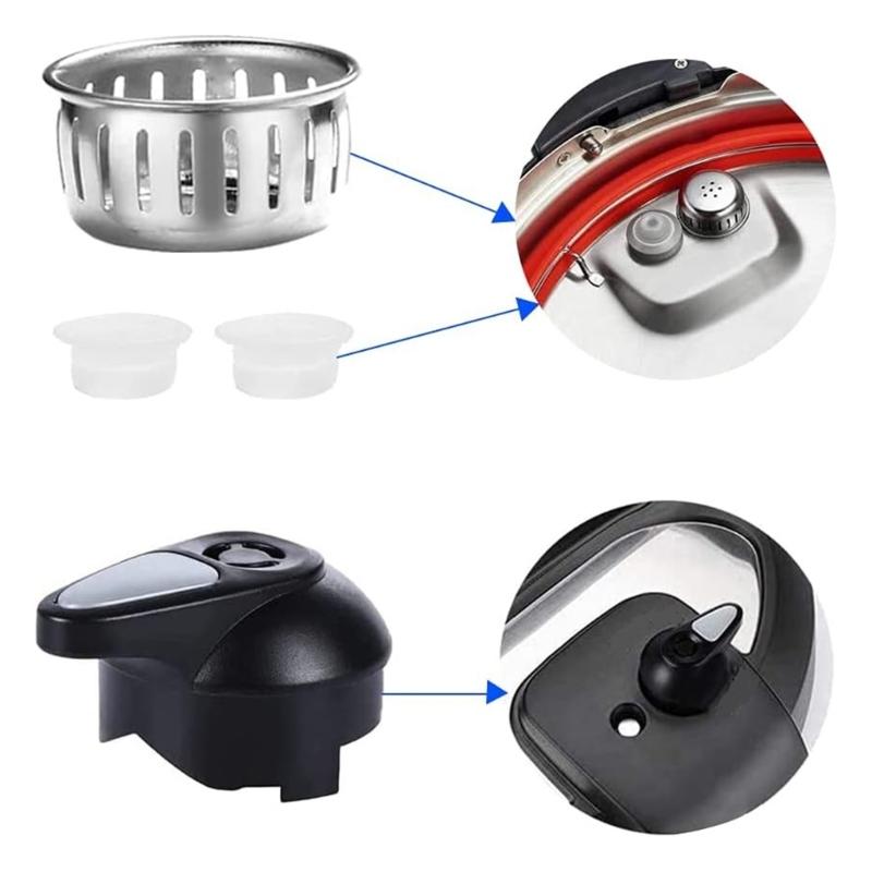 Schnellkochtopfventile Ersatzset Sicherheitsventile Set Schwimmerventile Dichtungsringe Geeignet für 3QT 5QT 6QT Modelle