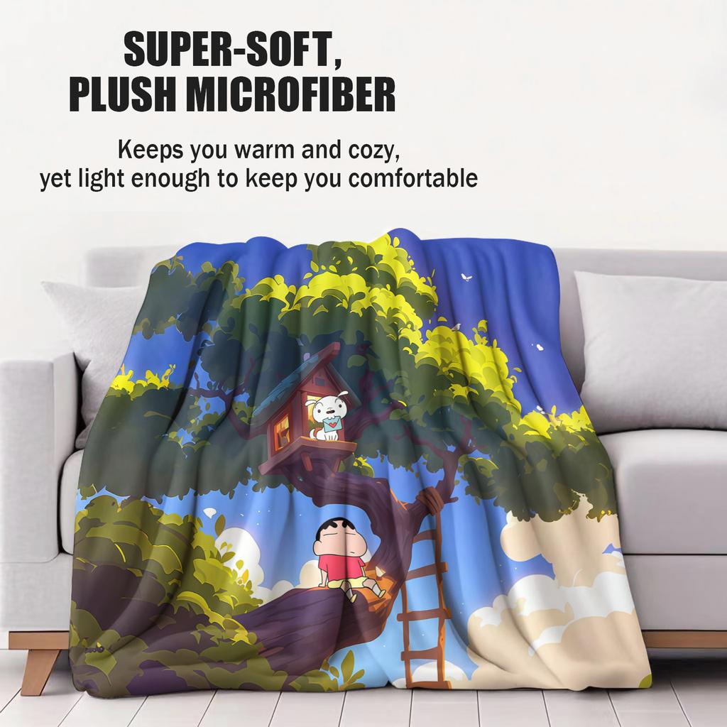 Crayon Shinchan Anime Style Blanket Soft Comfortable All Season Skin Friendly For Bedroom Dorm Sofa Office Car  Nap Kids Gift