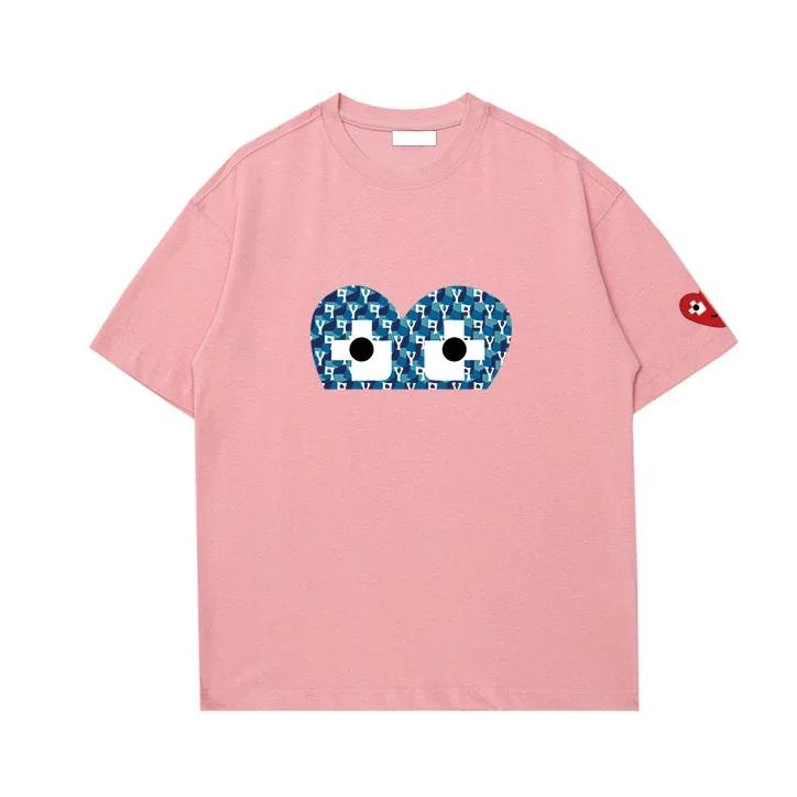 Pánské a dámské letní tričko s krátkým rukávem pro páry s potiskem, módní, ležérní, volné, s motivem lásky, trendy ležérní top