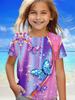 Children's Clothing Girl Clothes Summer Short Sleeve Kawaii Butterfly Printed T-Shirt for Girls Fashion O-Neck 2025 Kids Clothes