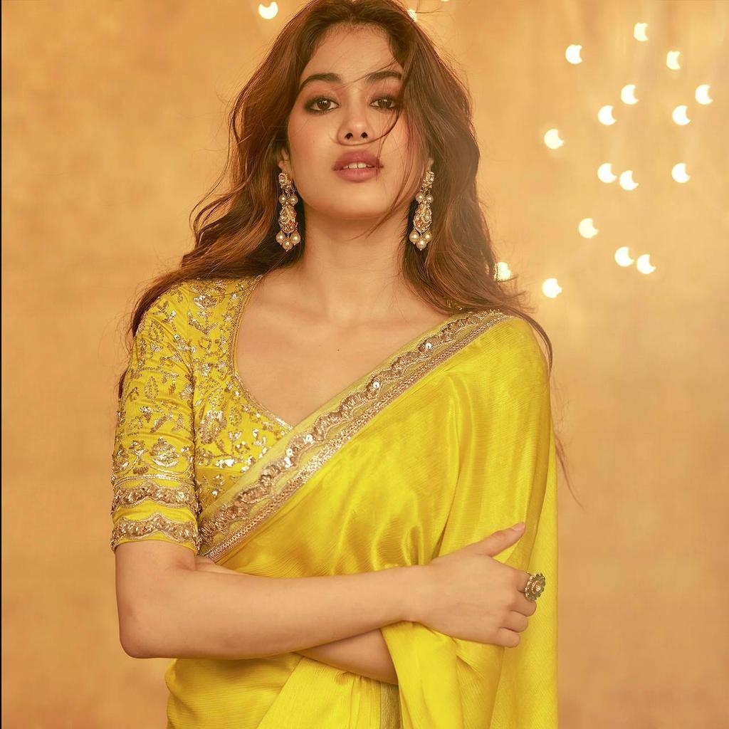 Buy Designer Manish Malhotra Made Yellow Color Pure Chiffon Silk - Main Image