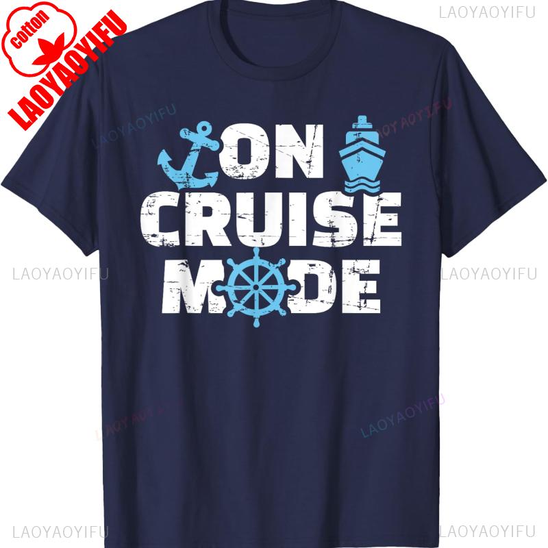 On Cruise Mode Letters Graphic TShirt High Quality Cotton Casual Style Crewneck Regular Short Sleeve Unisex Allmatch Shirts