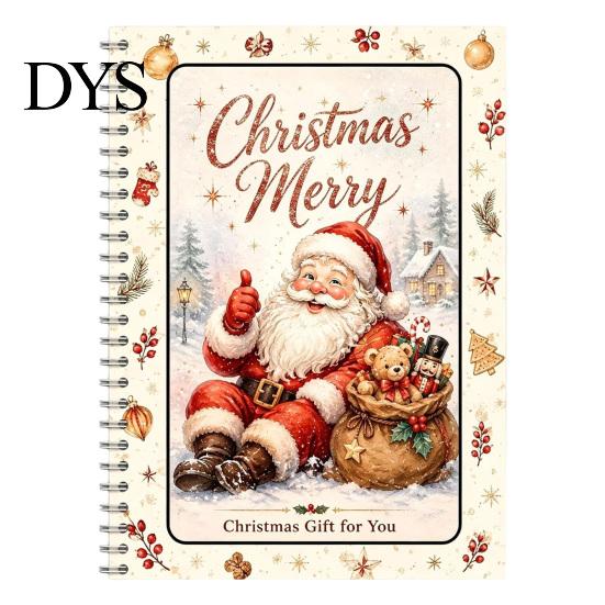 Festliche Feiertagsgeschenkpräsentation DIY Spiralgebundenes Weihnachtskartenbuch, 5x7 Heft, Dekoratives Heft 10 Seiten Frohe Karten, Geschenke für Familie,