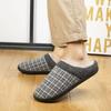 Men Slippers Black New Winter Suede Slippers Warm Indoor Slipper Waterproof Home House Shoes Men Warm Velvet Fur Knitting Shoes