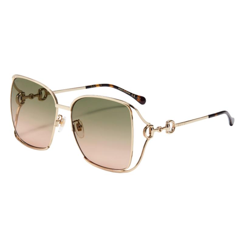 GUCCI Gold Border Square Sunglasses Women's Style