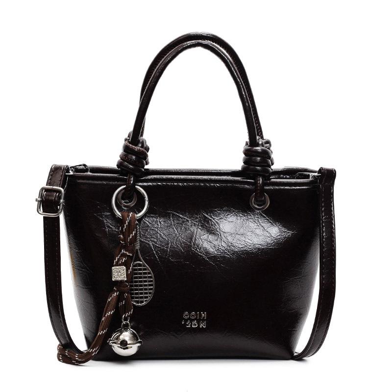 Wholesale Hot Sale Premium Texture Simple Solid Color Portable Bucket Bag Female Versatile Foreign Style Commuting Casual Messenger Bag