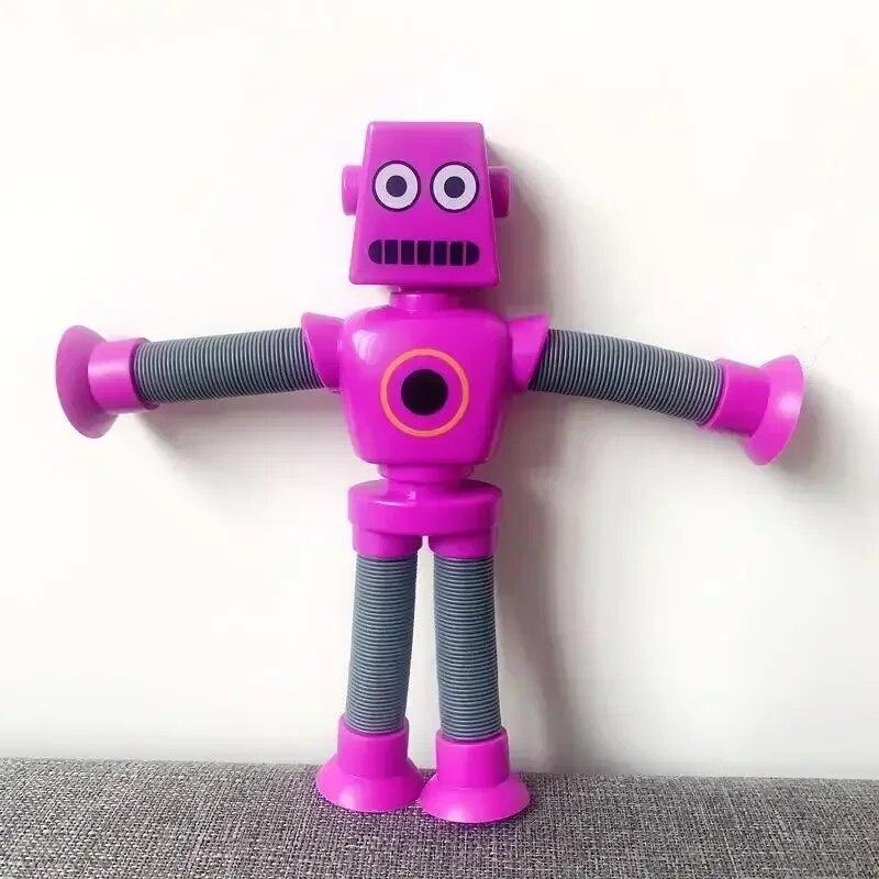 Robotická logická hračka s natahovací trubicí Novinka Dekompresní Kreativní kreslená přísavka Pružiny Teleskopické hračky ve tvaru robota Dětské dárky