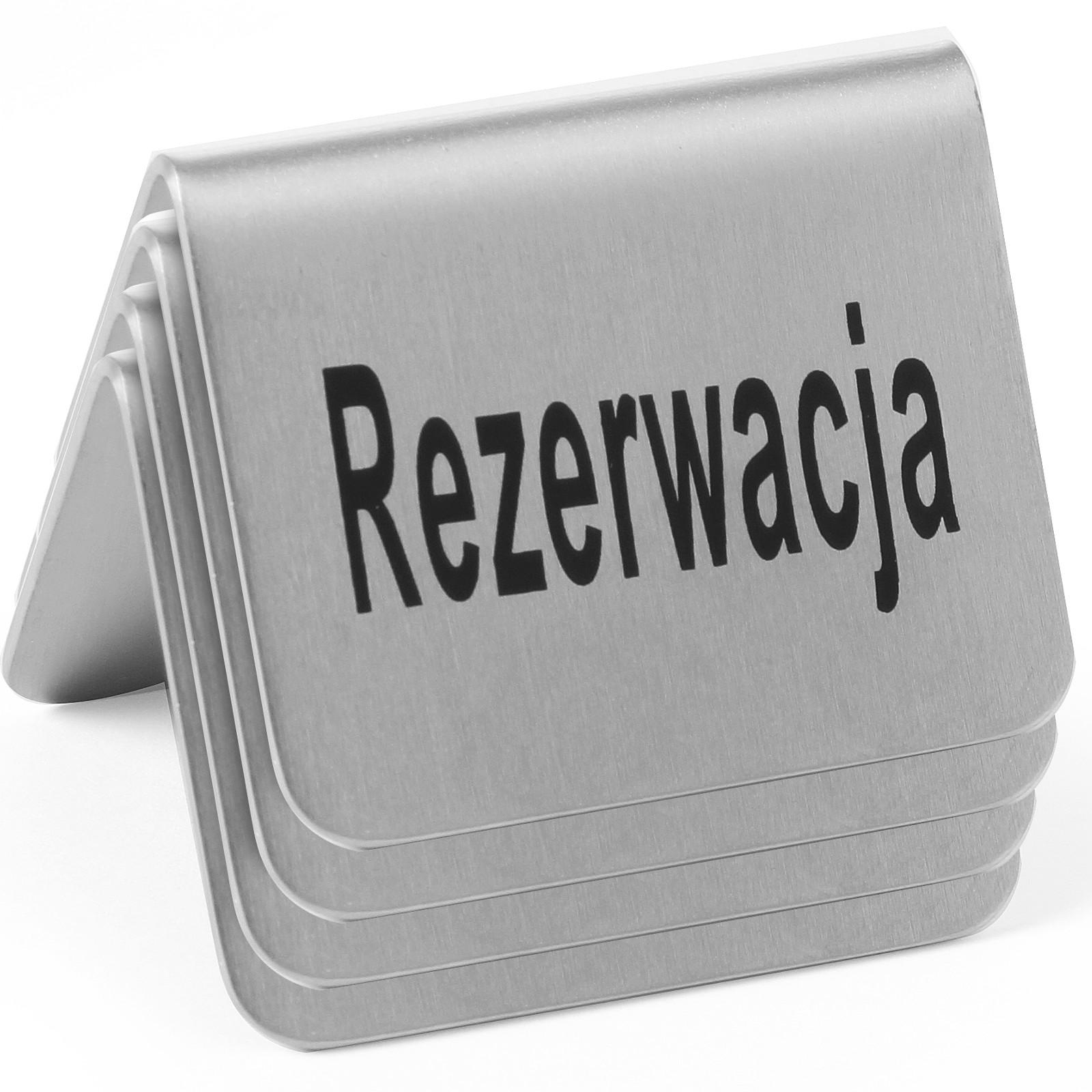 RESERVIERT Informationsschild, Chromstahl, Satz von 4, Hendi 663714