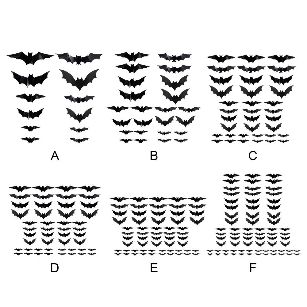 36 PCs Halloween Sticky Decals Glow in The Dark Bats Decorations Wall Stickers for Halloween Party Bedroom Window Decorations