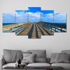 Beautiful Bali Ocean Sea Blue Tropical Palm Tree Canvas Painting Beach Clouds Posters 5 Piece Wall Art for Living Room Decor
