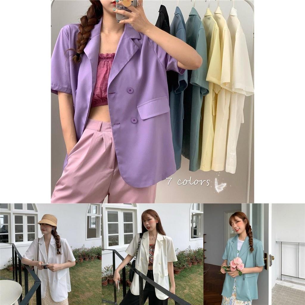 Chic Girl Korean High-quality Short-sleeve Suit Jacket Soft And Exquisite Fabric