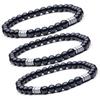 3 Pack Anti Swelling Black Obsidian Anklets Body Slimming Magnetic Black Obsidian Anklet for Women Men Gifts