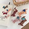 Sweet Pvc Polka Dot Dog Hair Claw Large Geometry Cartoon Hairpin Bang Clip Hair Accessories Puppy Side Clip Vacation