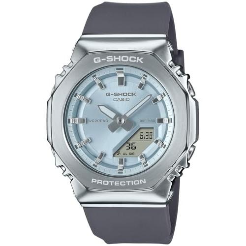 Casio G-SHOCK GM-S2110-2AJF Mid-size Model Metal-covered Women's Watch, Genuine Domestic Product, Dark Gray/blue.