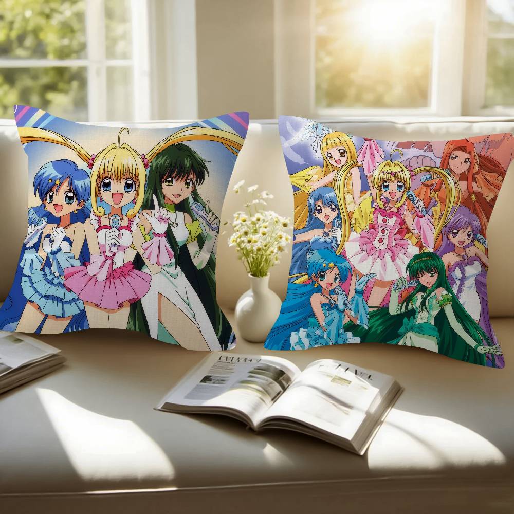 Anime M-Mermaid Melody Pichi Pichi Pitch   Cushion Cover Inches Farmhouse Decor Home Throw Pillow Covers for Couch Decorations