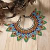 Bohemian Multilayer Beaded Choker Ethnic Style Woven Choker Necklace Bead Chunky Necklace  Festival
