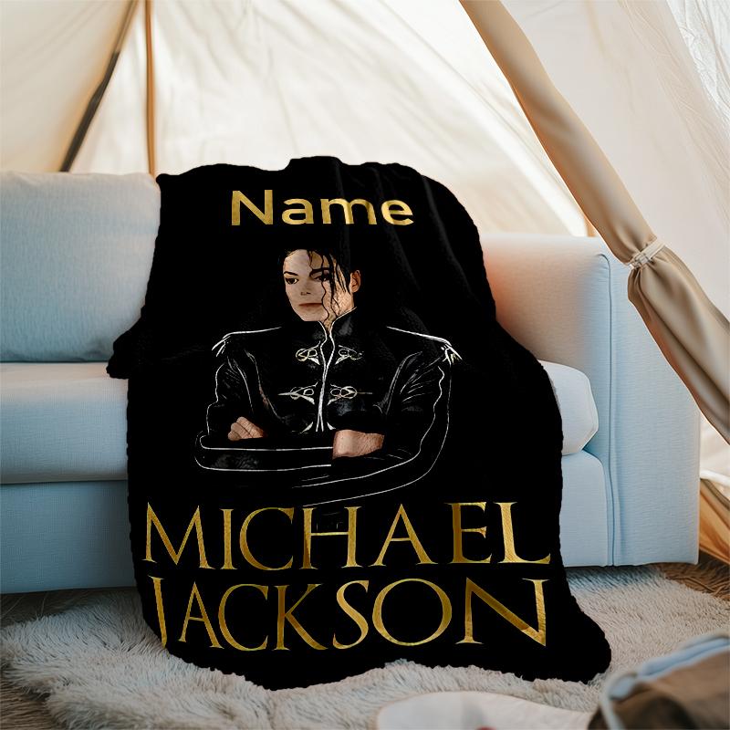 Personalisierte Decke mit individuellem Namen - Michael Jackson Druckdesign, Decke für Sofa, Bett, Reisen, Camping - Weich und Warm, Tolles Geschenk
