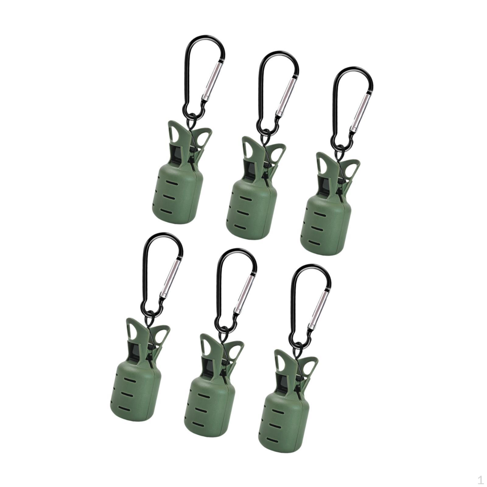 

6 капелюшків для рибальських гачків із карабінами для використання на вулиці Green