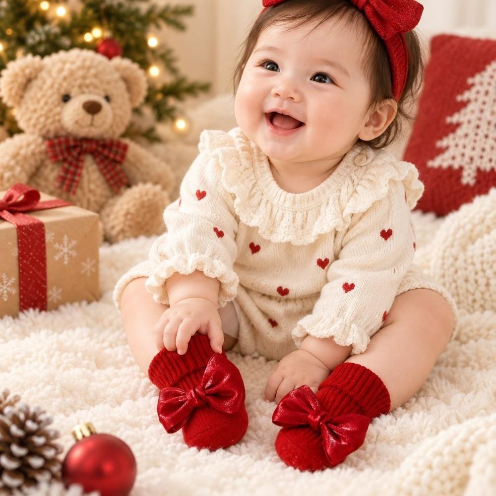 1 Paie Soft Cotton Blend Baby Floor Sock Breathable Fabric Anti-Slip Sock  Indoor Home