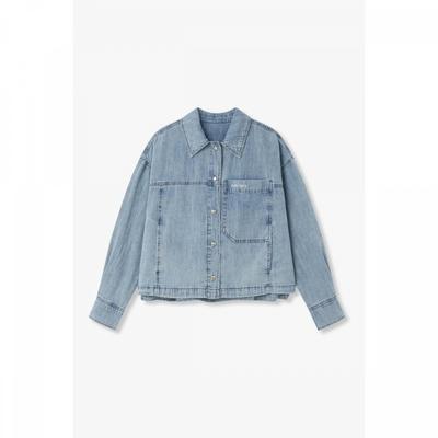 Camisa Jeans Cropped com Botões 7156360800